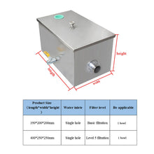 画像をギャラリービューアに読み込む, Oomvarmer Stainless Steel Grease Trap for Sink Kitchen Cooking Commercial Residential Grease Separator Oil Interceptor Tank 1 Inlet
