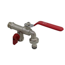 Carregar imagem no visualizador da galeria, Doppelwasserhahn waschmaschine doppel wasserhahn schlauchanschluss doppel auslaufhahn 1/2 zoll kugelauslaufventil aussen
