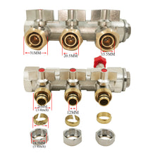 Carregar imagem no visualizador da galeria, Oomvarmer Underfloor Heating Manifold 2, 3, 4, 5, 6, 7, 8 Departments for Manifold Radiator Heater - Manifold with Valve
